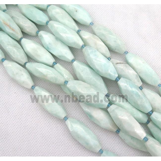 amazonite bead, faceted rice