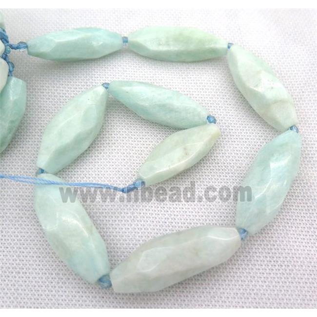 amazonite bead, faceted rice