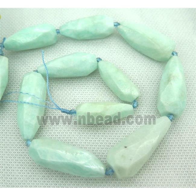 Amazonite bead, faceted teardrop, AB-grade