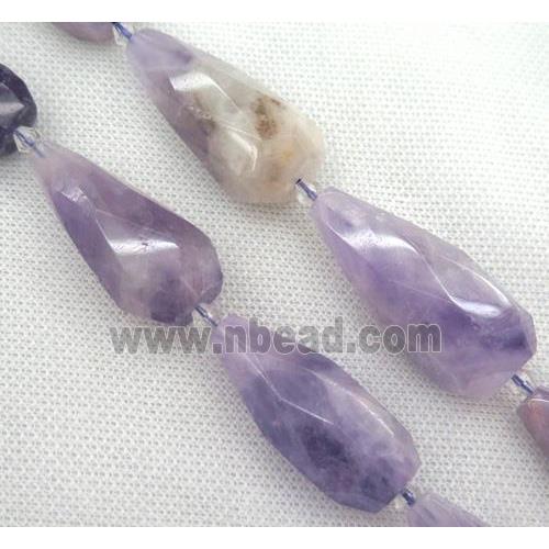 purple Chalcedony beads, faceted teardrop