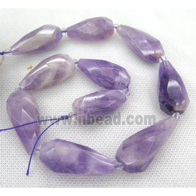 purple Chalcedony beads, faceted teardrop