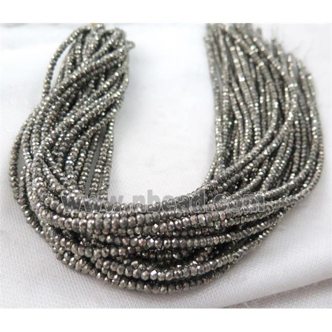 pyrite beads, faceted rondelle, A grade
