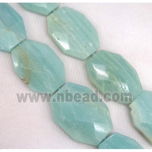 Amazonite bead, nugget, faceted freeform