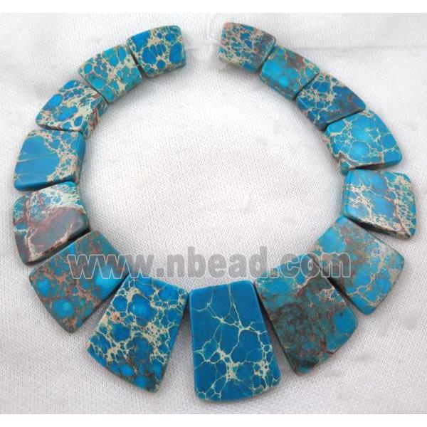 Sea Sediment Jasper necklace, freeform, blue