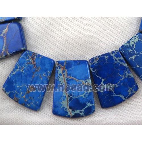 Sea Sediment Jasper necklace, freeform, royal blue