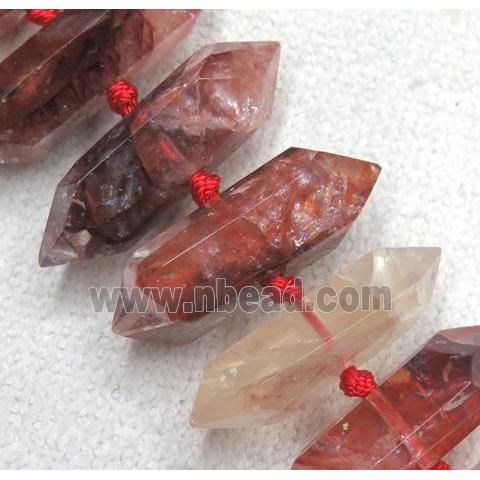Red Iron-Quartz Bullet Beads Ferruginous