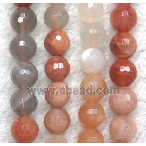 mixed Moonstone beads, faceted round
