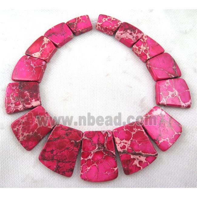 hotpink Sea Sediment Jasper bead for necklace, freeform