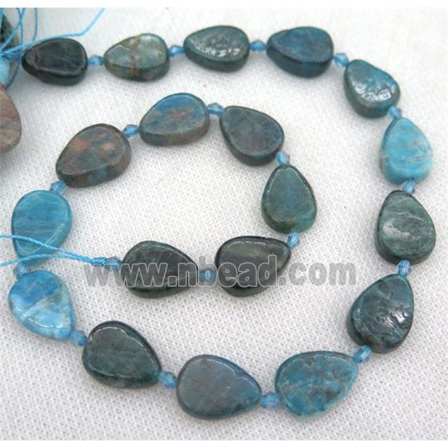Apatite teardrop beads, blue