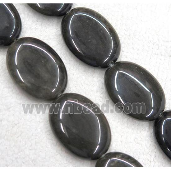 gold-Obsidian oval beads