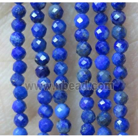 Lapis Lazuli tiny beads, blue, faceted round