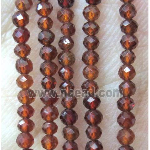 Orange Garnet tiny beads, faceted round