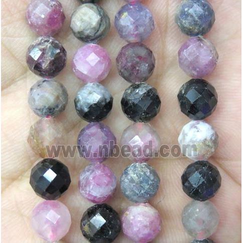 tourmaline beads, mixed, faceted round