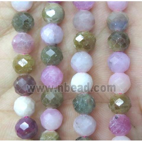 mixed tourmaline beads, faceted round