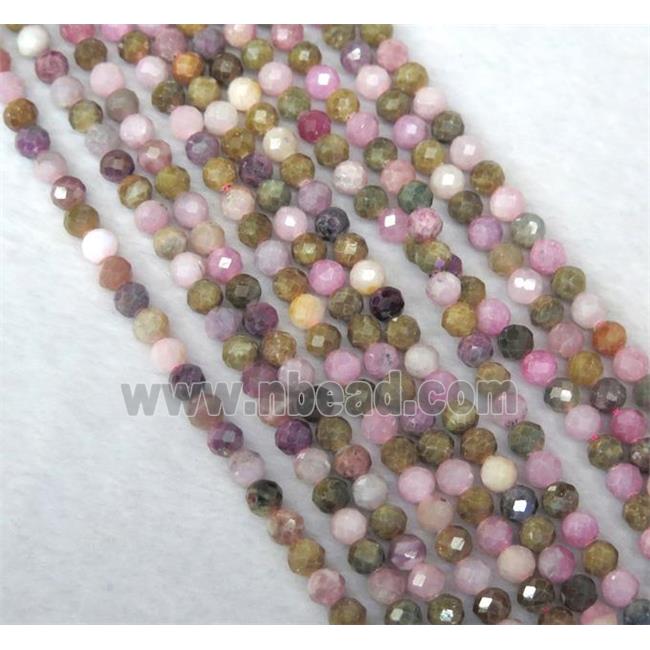 mixed tourmaline beads, faceted round