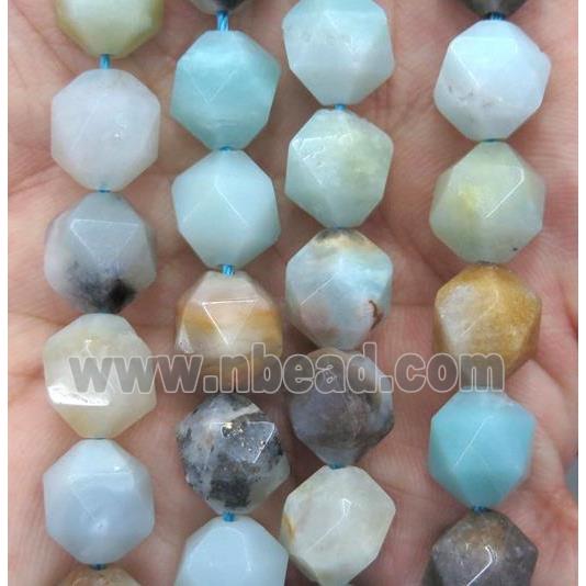 faceted round Amazonite ball beads, starcut