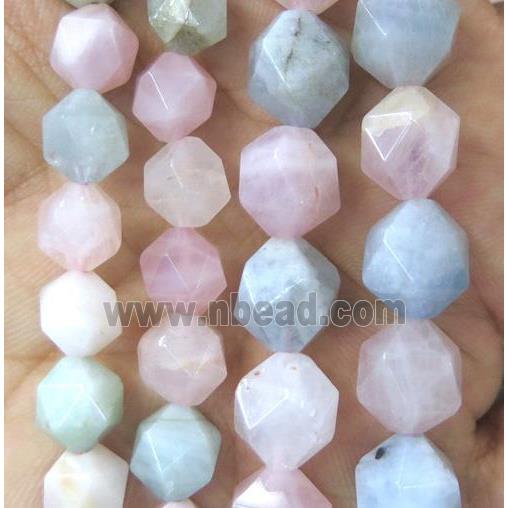 Morganite ball beads, faceted round, pink