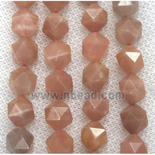 orange moonstone ball beads, faceted round