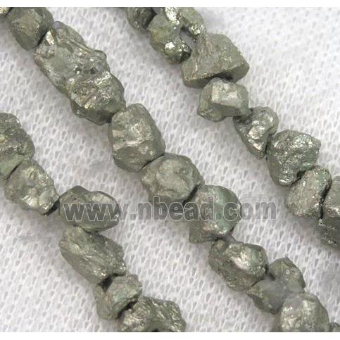 natural pyrite chip beads, freeform