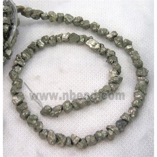 natural pyrite chip beads, freeform