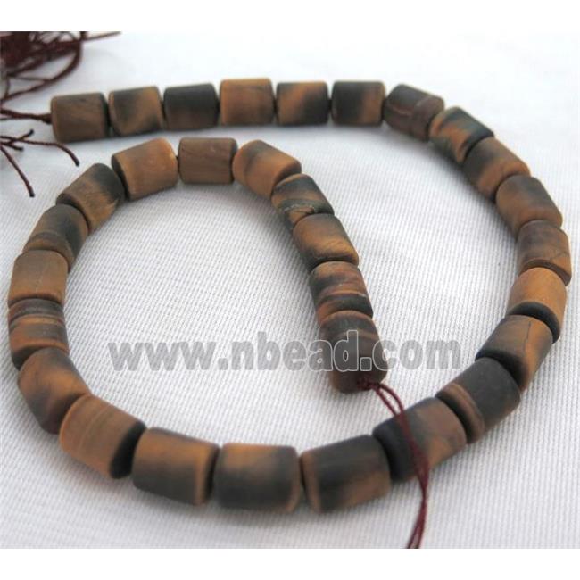 matte tiger eye stone beads, 3faces tube
