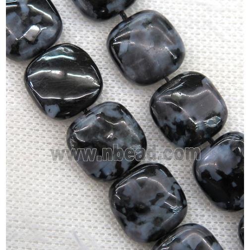 natural black Feldspar jasper beads, square