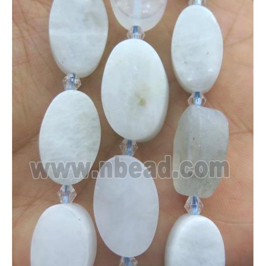 Aquamarine oval beads, B-grade, matte