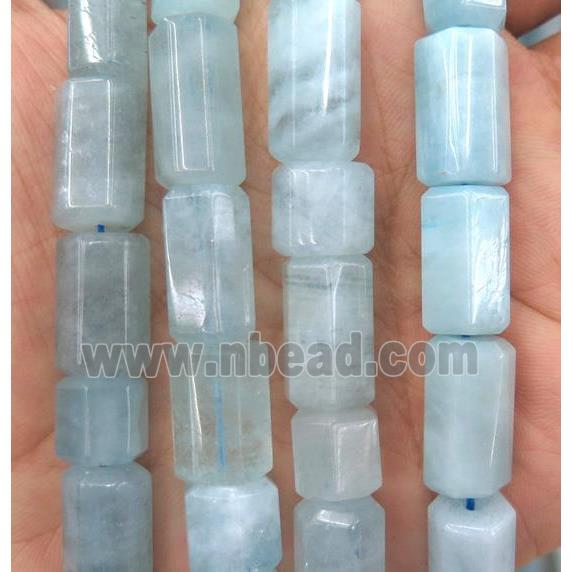 Aquamarine tube beads