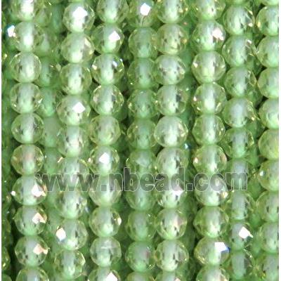 Peridot beads, faceted round, olive