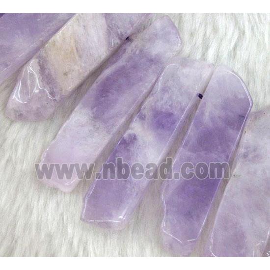 purple Chalcedony collar beads, stick, top drilled