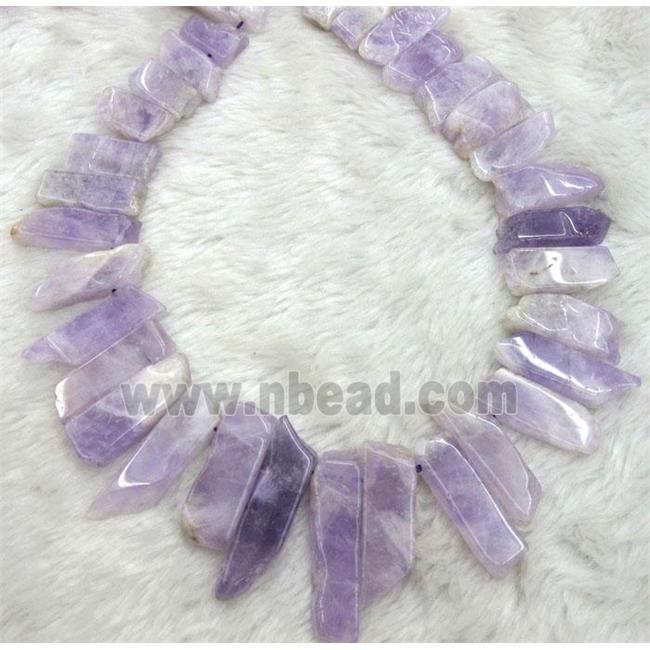 purple Chalcedony collar beads, stick, top drilled