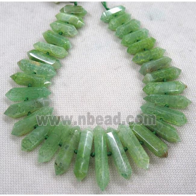 green agate bullet beads, dye