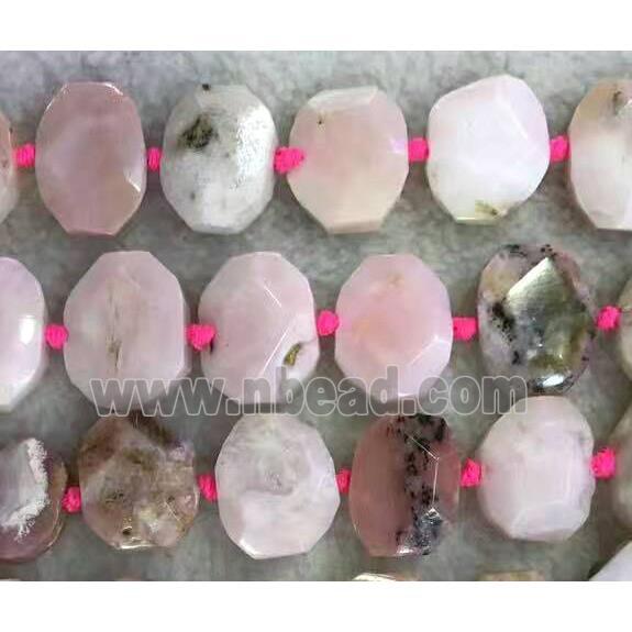 pink Opal Stone beads, faceted oval