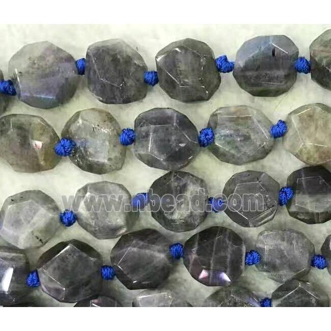 Labradorite beads, faceted square