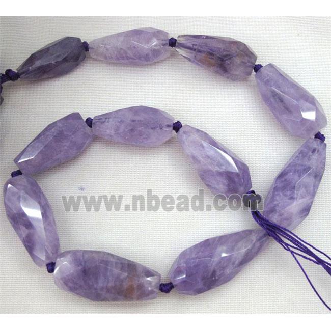 purple amethyst beads, faceted teardrop