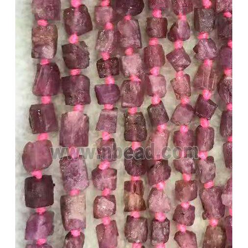 pink Tourmaline nugget beads, freeform chip