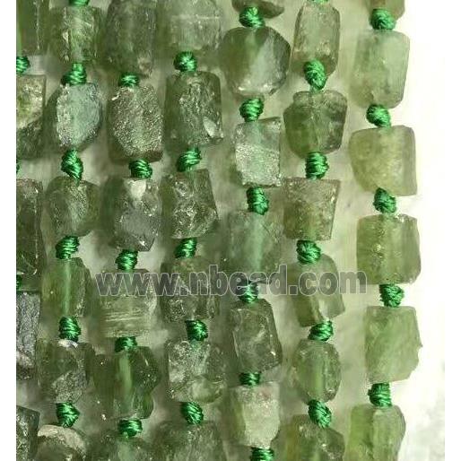 green Apatite nugget beads, freeform chip