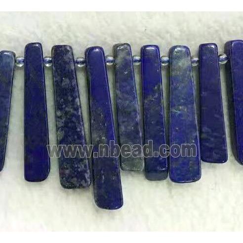 Lapis Lazuli collar beads, top-drilled, blue, stick