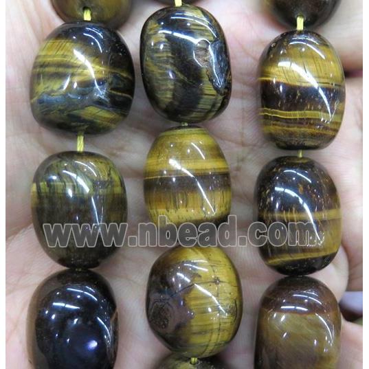 Tiger eye stone nugget beads, freeform, yellow