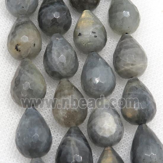 Labradorite beads, faceted teardrop