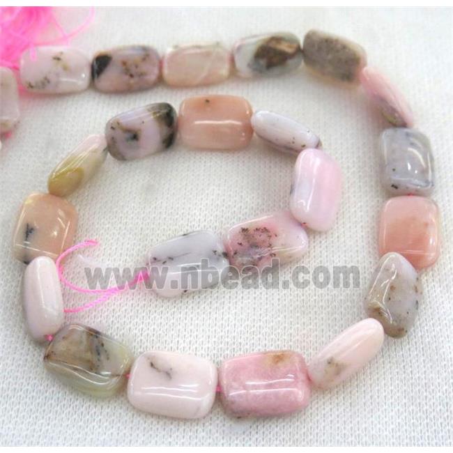 pink opal stone beads, rectangle