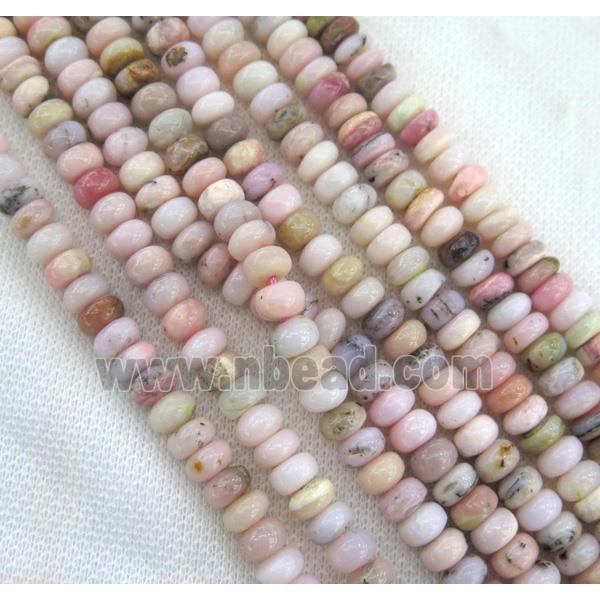 pink opal stone beads, rondelle
