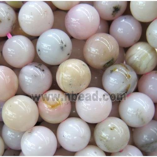 pink opal stone beads, round