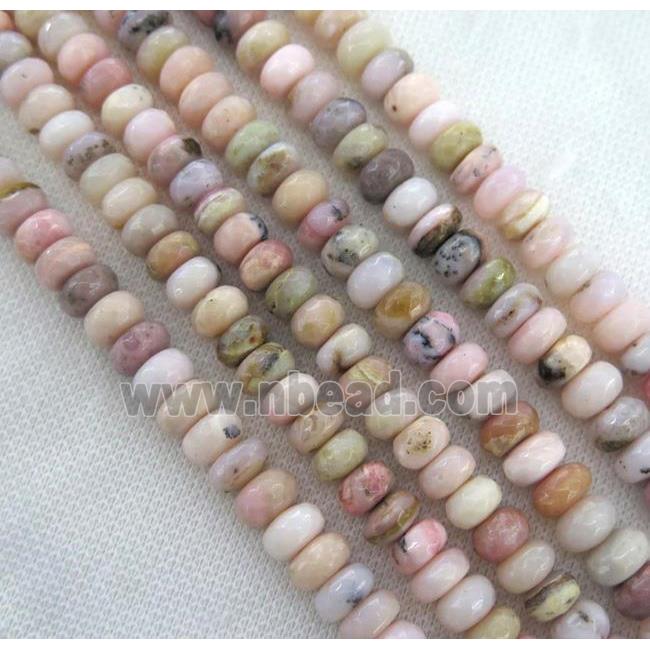 pink Opal Stone beads, faceted rondelle