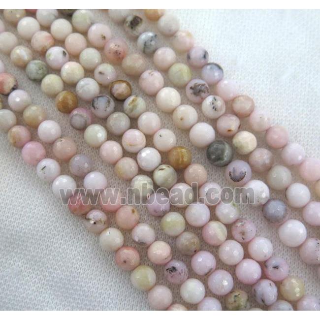 pink Opal Stone beads, faceted round