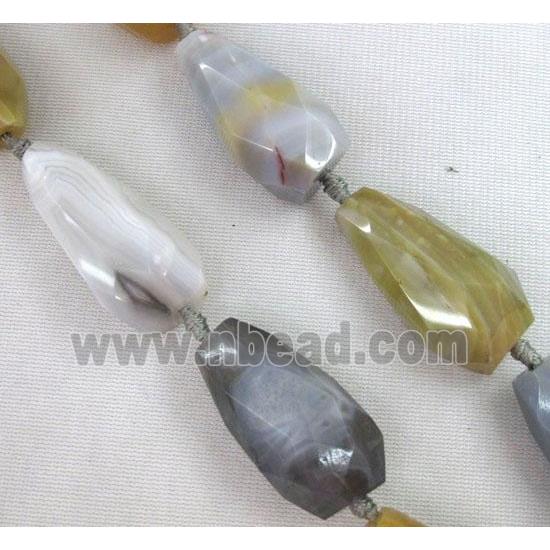 botswana agate beads, faceted teardrop