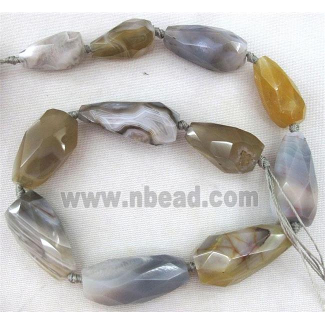 botswana agate beads, faceted teardrop