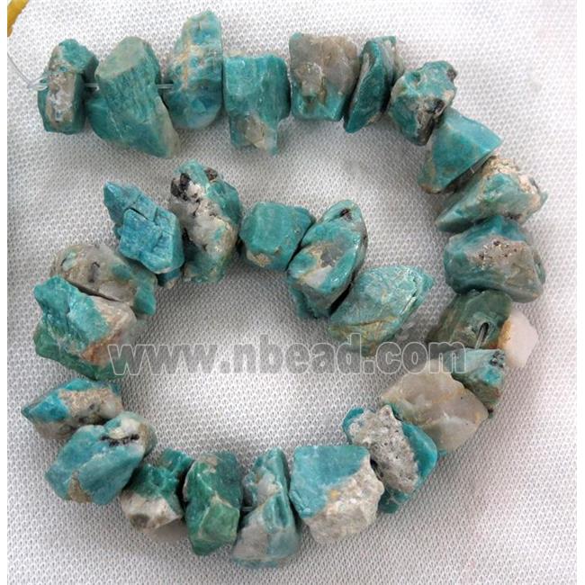 Russian Amazonite nugget beads, freeform, green