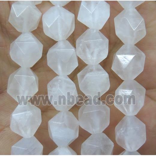 white Moonstone beads ball, faceted round