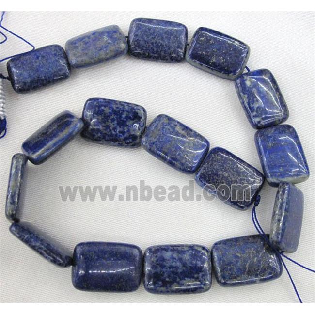 lapis lazuli bead, rectangle, blue